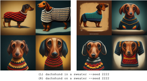 Dachshund &#39;in&#39; vs. &#39;on&#39; a sweater